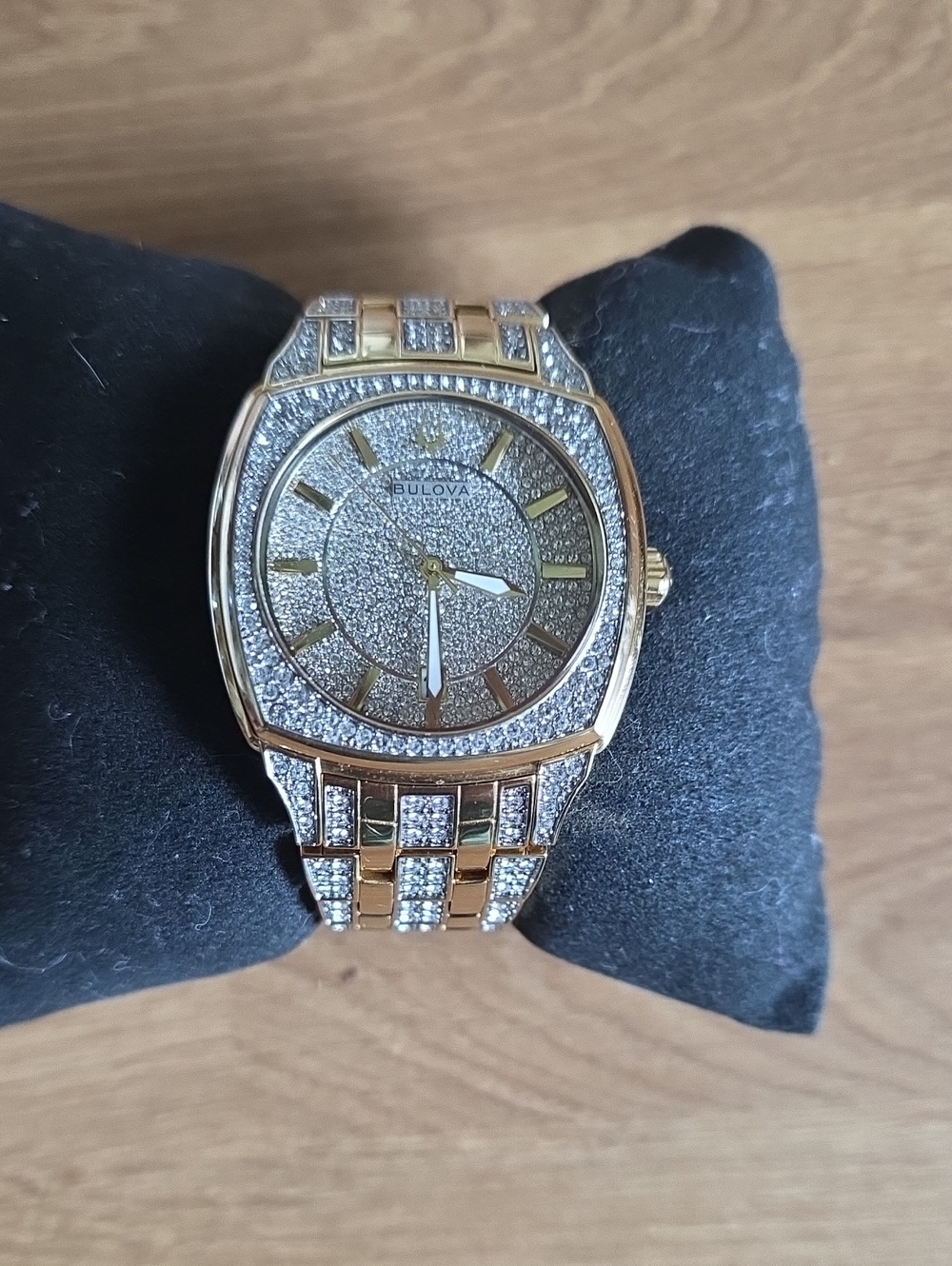 Bulova Gold-tone Crystal Pavé Dress Watch
